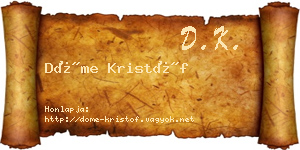 Döme Kristóf névjegykártya