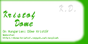 kristof dome business card